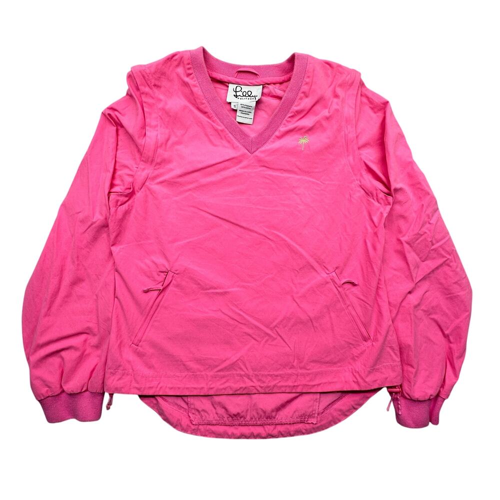 Lilly Pulitzer Convertible Pullover Windbreaker Removable Sleeves Womens Small
